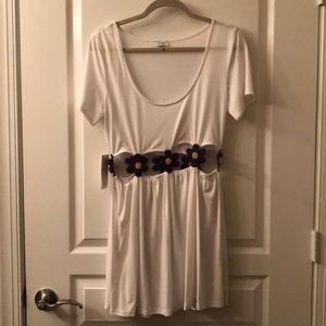 Fun white dress with flower cutouts